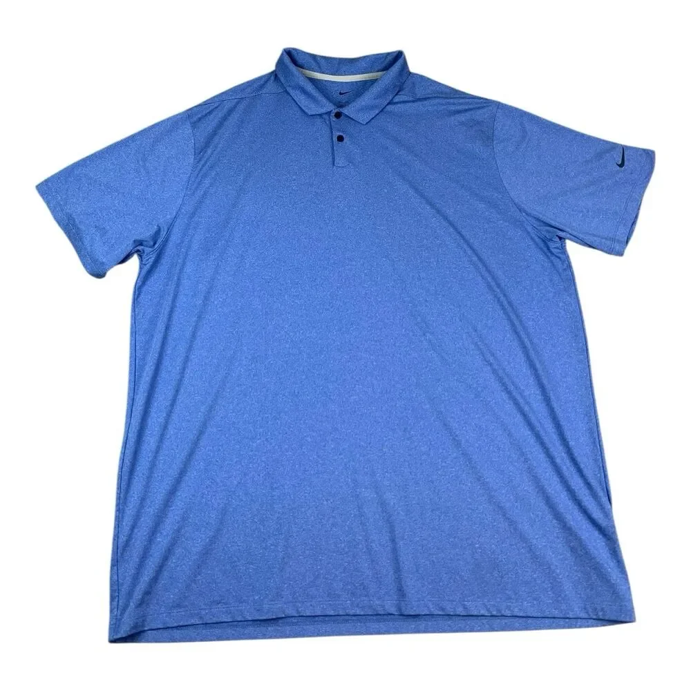 Nike Dri Fit Golf Polo Shirt, Moisture Wicking, Blue, Men's Size 2XL
